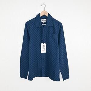 The Stronghold Men's Button up Shirt Blue Textured Cotton size XS Reg NWT